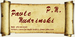 Pavle Mudrinski vizit kartica